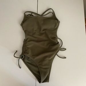 army green swimsuit one piece